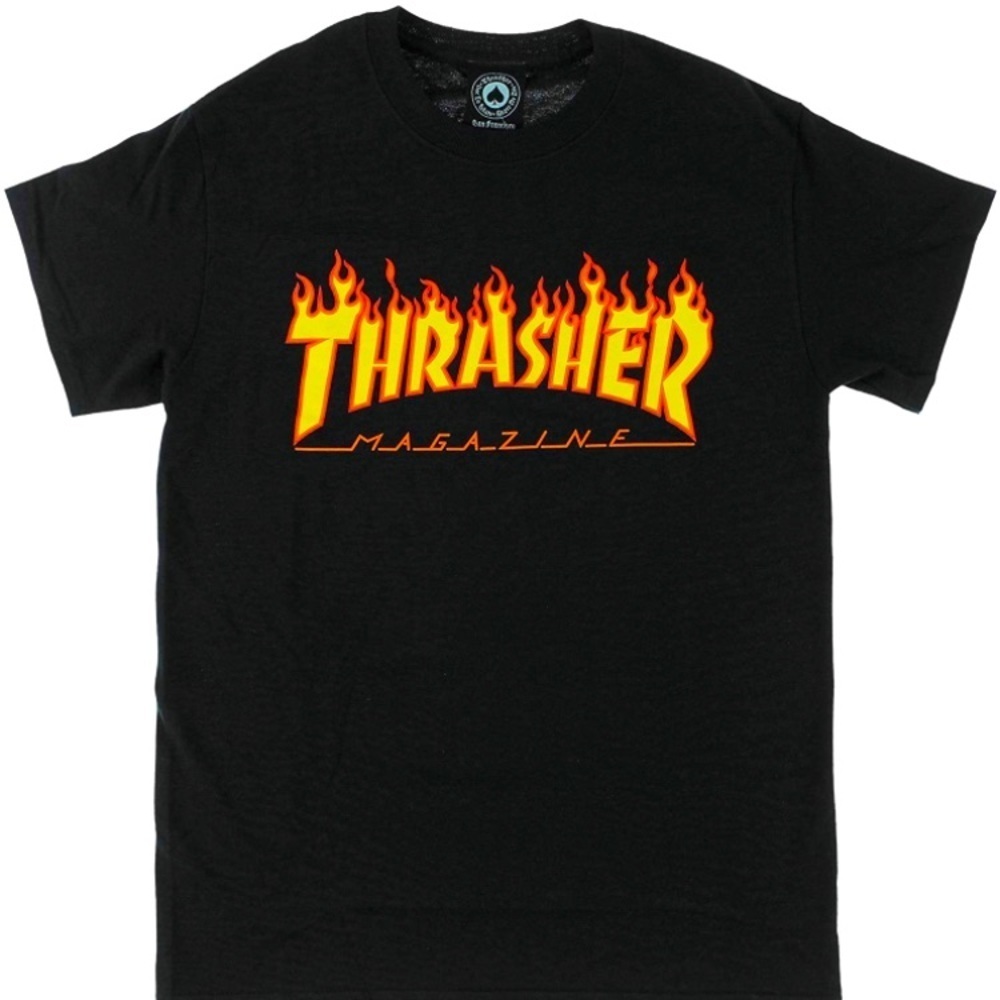 THRASHER‎ BLACK SHORT SLEEVES TEE S